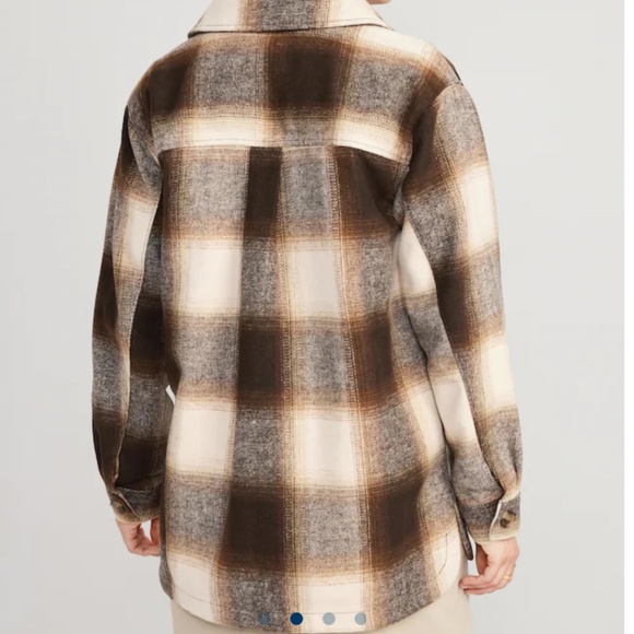 Old Navy Brown Plaid Oversized Soft-Brushed Shacket - Size Small - Picture 6 of 8